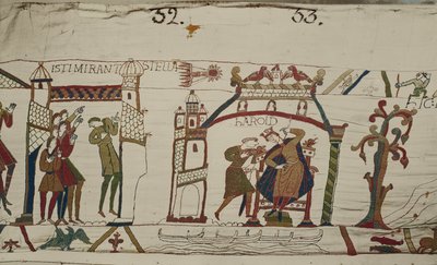 El cometa de Halley y Harold recibiendo malas noticias, Tapiz de Bayeux de Unbekannt Unbekannt